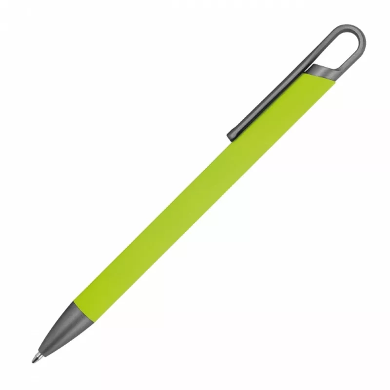 Długopis aluminiowy z recyklingu półżelowy KAROLINE - jasnozielony (1444029)