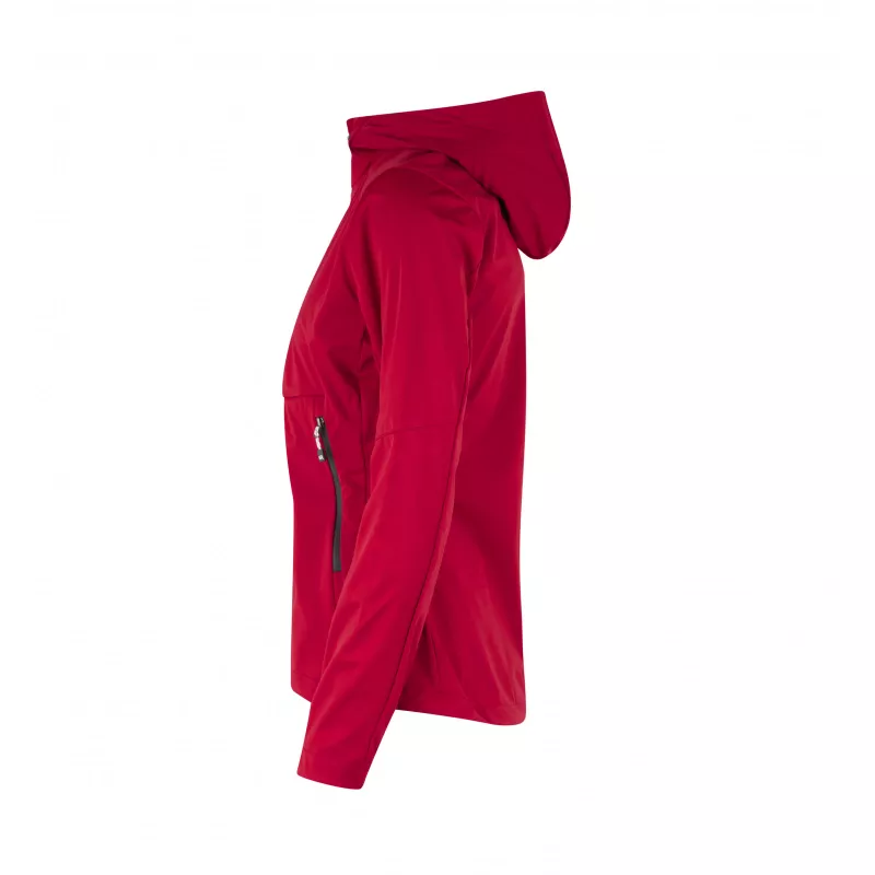 Kurtka damska ID softshell z kapturem 0837 185 g/m² - Red (0837-RED)