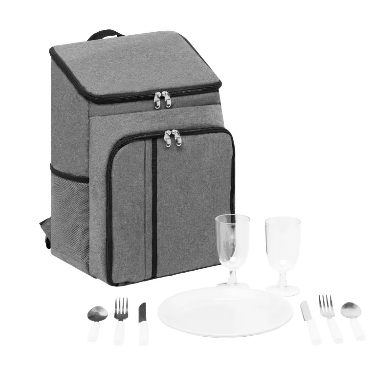 Plecak piknikowy dla 2 osób - czarny, szary (56-0604080)