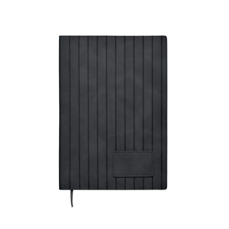 Notes A5 w okładce z PU 80 kartek w linię TINTRAY - Czarny (MO2663-03)
