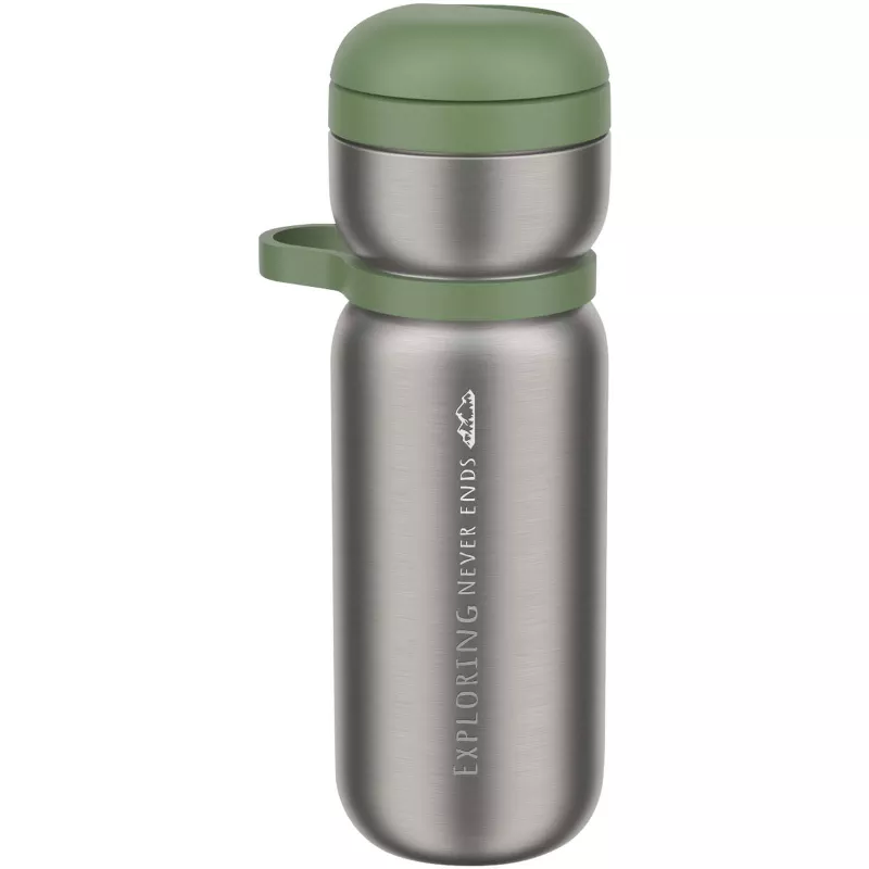 Mepal Twist stalowa termiczna butelka sportowa o pojemności 600 ml - Zielony mech (10091064)