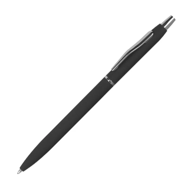 Długopis metalowy - gumowany - czarny (1071503)