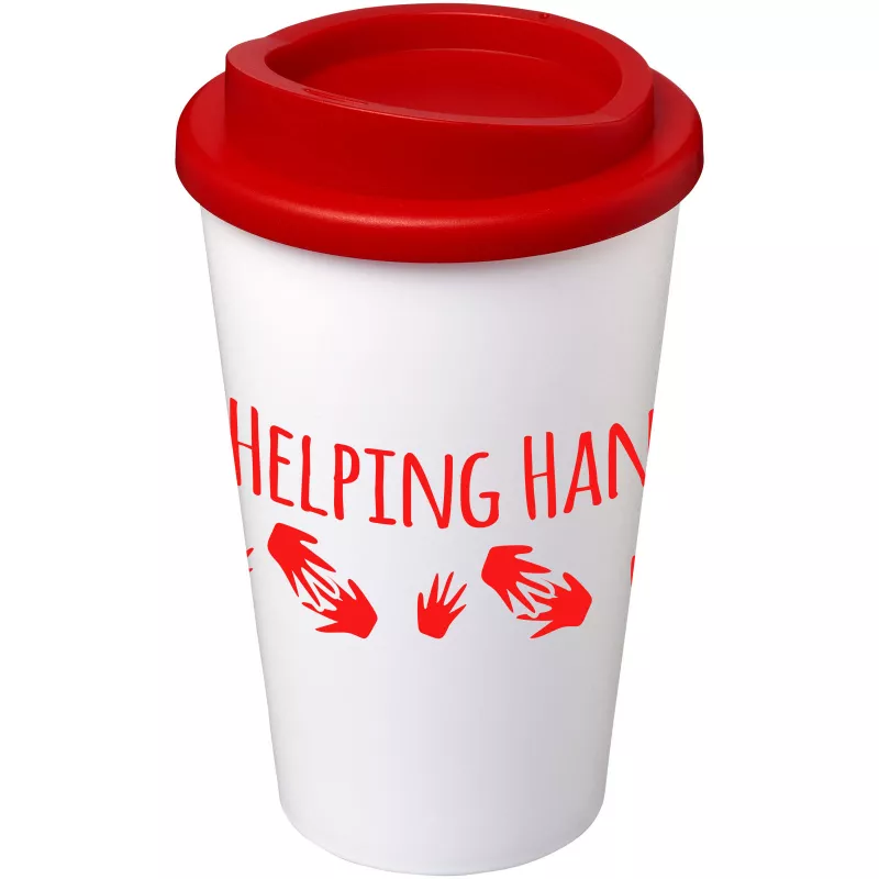 Kubek termiczny z serii Americano® o pojemności 350 ml - Biały-Czerwony (21000110)