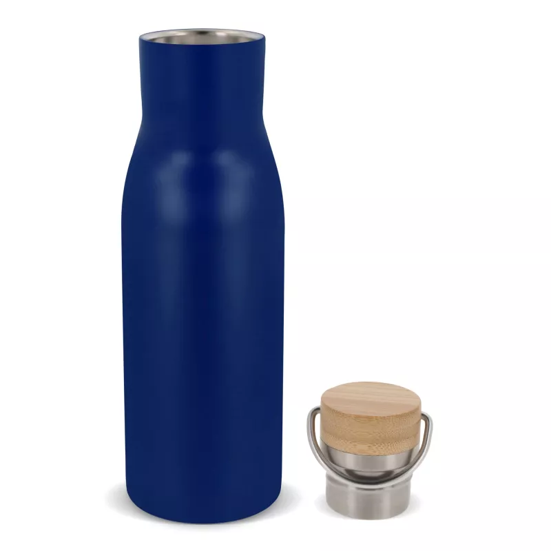 Butelka termiczna z pokrywą bambusową 500ml - ciemnoniebieski (LT98900-N0010)