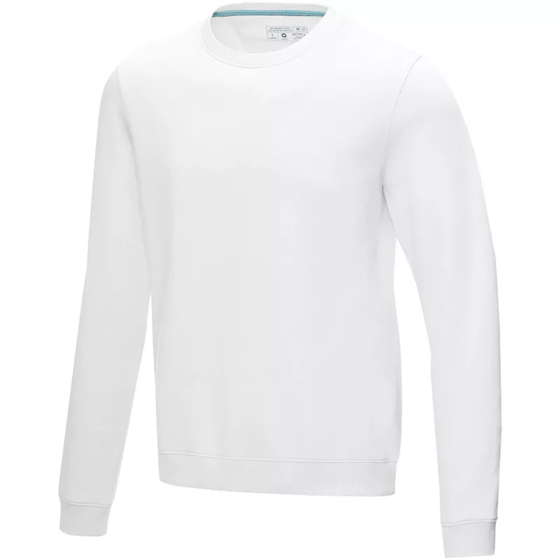 Męska organiczna bluza Jasper wykonana z GRS z recyclingu i posiadająca certyfikat GOTS - Biały (37512-WHITE)