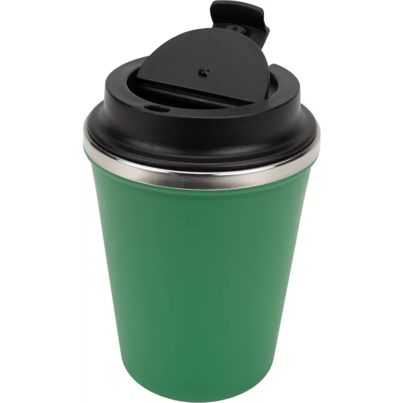 Kubek termiczny 350 ml z powłoką z recyklingu METODY - zielony (8496209)
