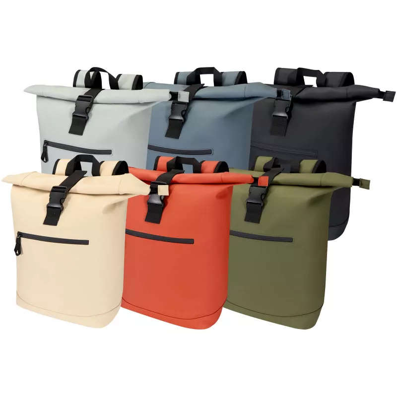 Resi Plus plecak na 15-calowego laptopa o pojemności 18 l z recyklingu, z certyfikatem GRS i zwijaną górną częścią - Oatmeal (13009307)