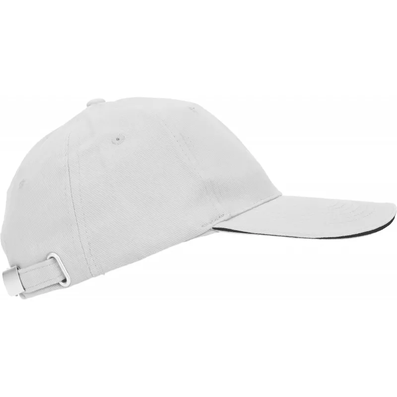 Czapka z daszkiem bawełniana 6 paneli, 260 g/m² CURTIS - biały (5046606)