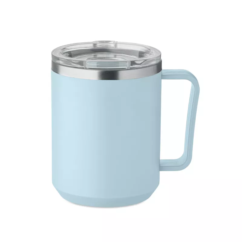 Kubek dwuścienny z przesuwaną pokrywką 400 ml COCOA - Baby Blue (MO2900-66)