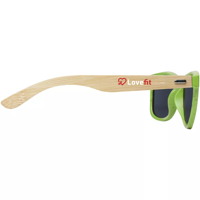 Okulary przeciwsłoneczne z bambusa Sun Ray - Zielony limonkowowy (12700563)