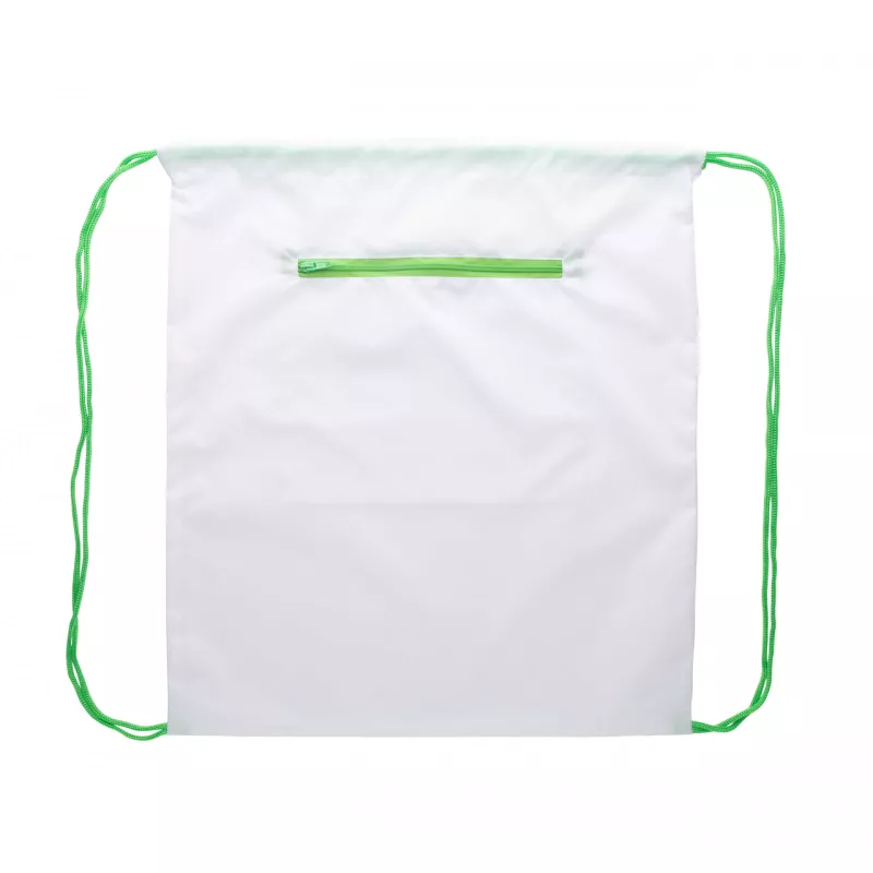 CreaDraw Zip personalizowany worek ze sznurkami, 34 x 38 cm - zielony (AP718540-07)