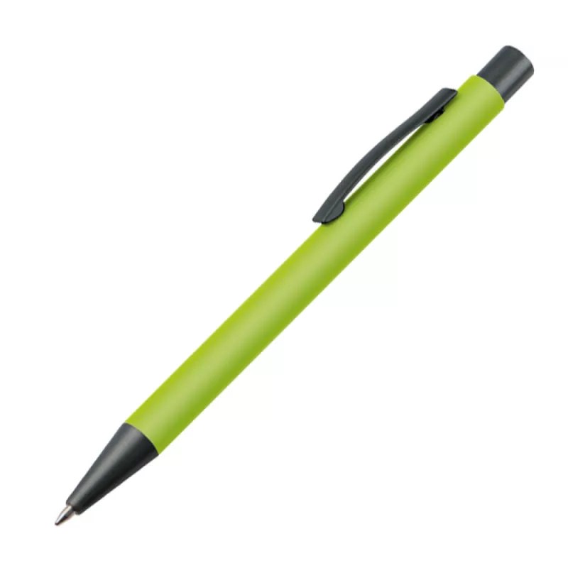 Długopis reklamowy plastikowy z metalowym klipem - jasnozielony (1094529)