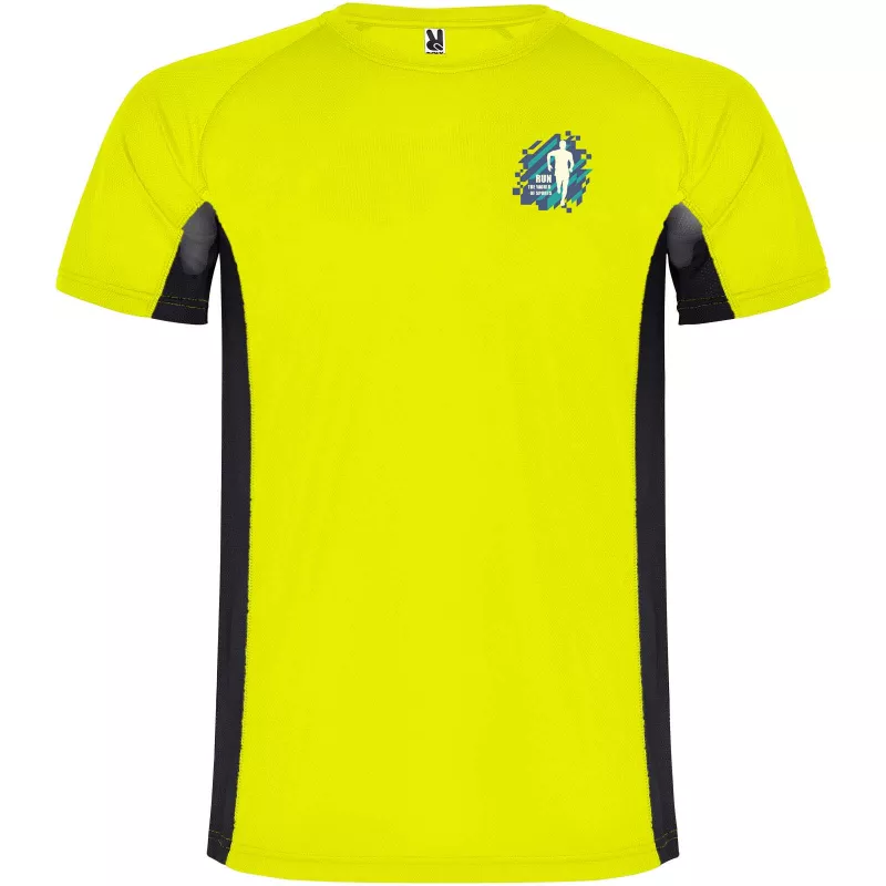 Shanghai sportowa koszulka męska z krótkim rękawem - Czarny-Fluor Yellow (R6595-BLACK-FLYELLOW)