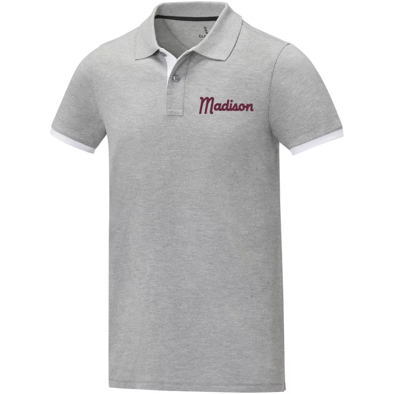 Męska koszulka polo duotone Morgan z krótkim rękawem - Szary melanż (38110-H_GREY)