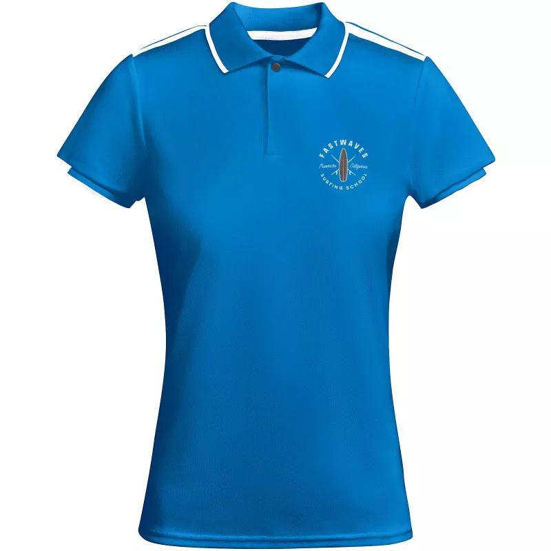 Tamil sportowa koszulka damska polo z krótkim rękawem - Biały-Błękit królewski (R0409-ROYAL-WHITE)