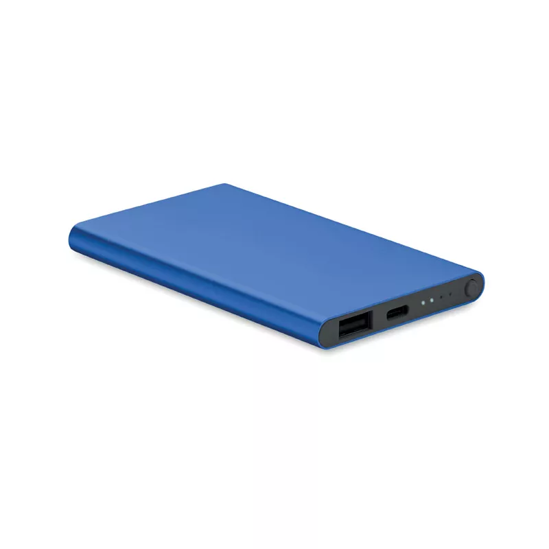 Powerbank płaski 4000 mAh aluminiowy POWERFLAT C - Niebieski (MO6825-37)
