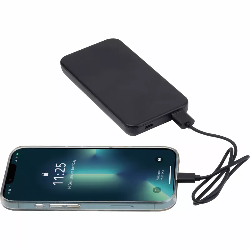 Power bank z ABS z recyklingu 10 000 mAh PRESTON - czarny (3549403)