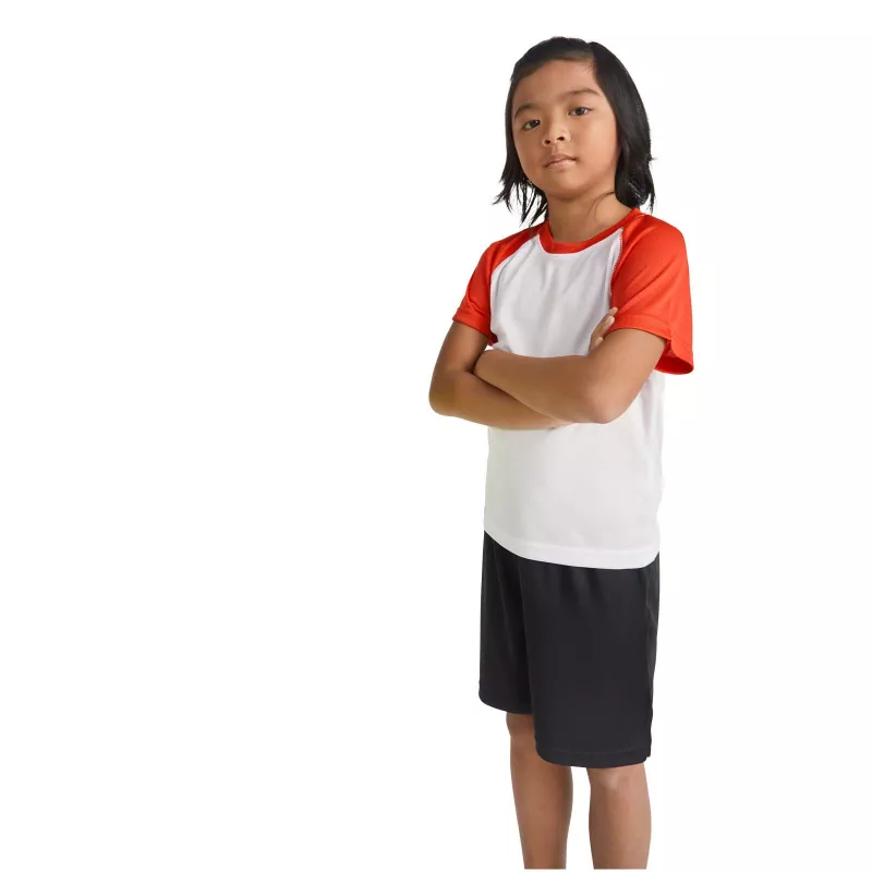 Indianapolis sportowa koszulka dziecięca z krótkim rękawem - Biały-Fluor Green (K6650-FLGREEN-WHITE)