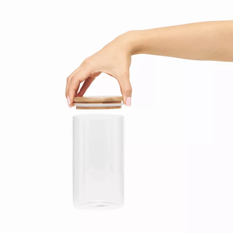 Szklany słoik, pojemność ok. 700 ml - brązowy, transparentny (56-0306036)