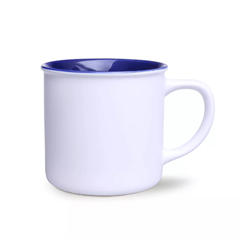 Kubek reklamowy Loft Pure (310 ml) - biało-niebieski (M/460-BIALY-MAT-NIEBIESKI)
