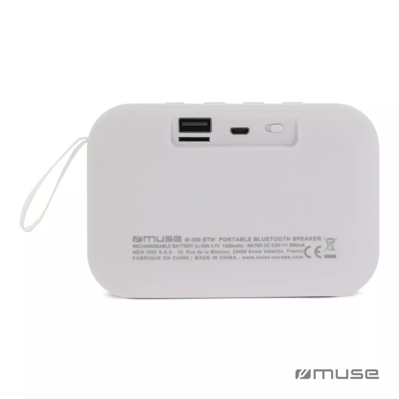 M-308 | Muse 5W Bluetooth Speaker - biały (LT45805-N0001)