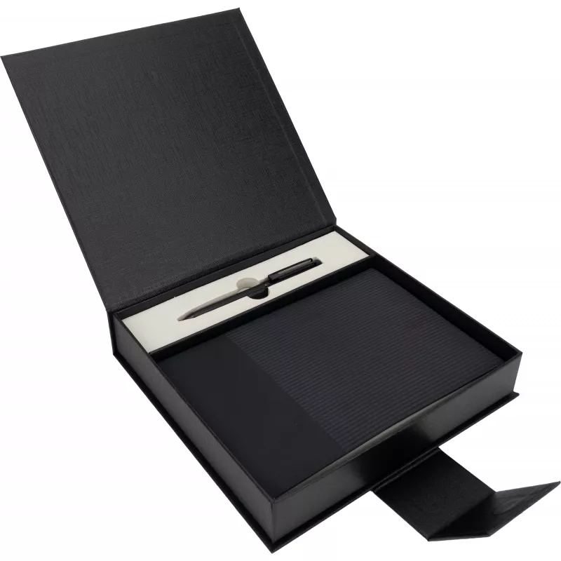 Notatnik A5 z długopisem metalowym CrisMa VALENTINO - czarny (2438603)