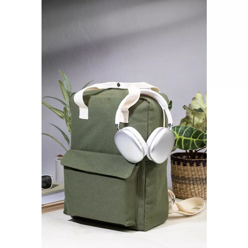 Rekan Back plecak z recyklingowanego płótna - zielony (AP800613-07)