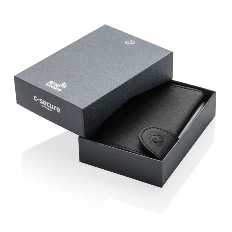 Etui na karty kredytowe i portfel C-Secure, ochrona RFID - czarny, srebrny (P850.511)