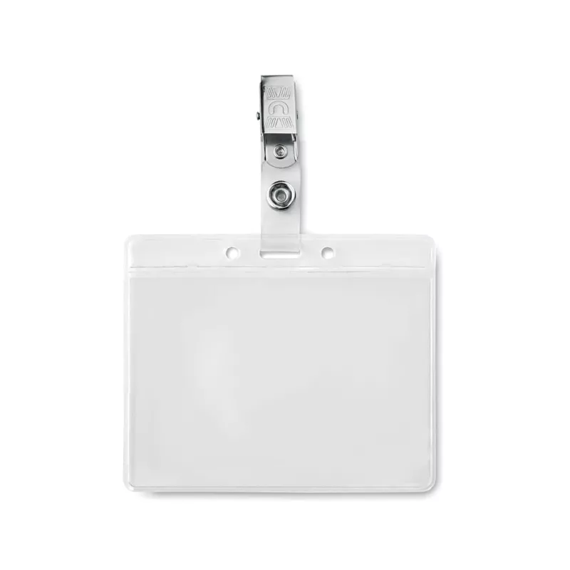Etui na identyfikator z PVC z klipsem CLIPBADGE - Przezroczysty (MO9642-22)