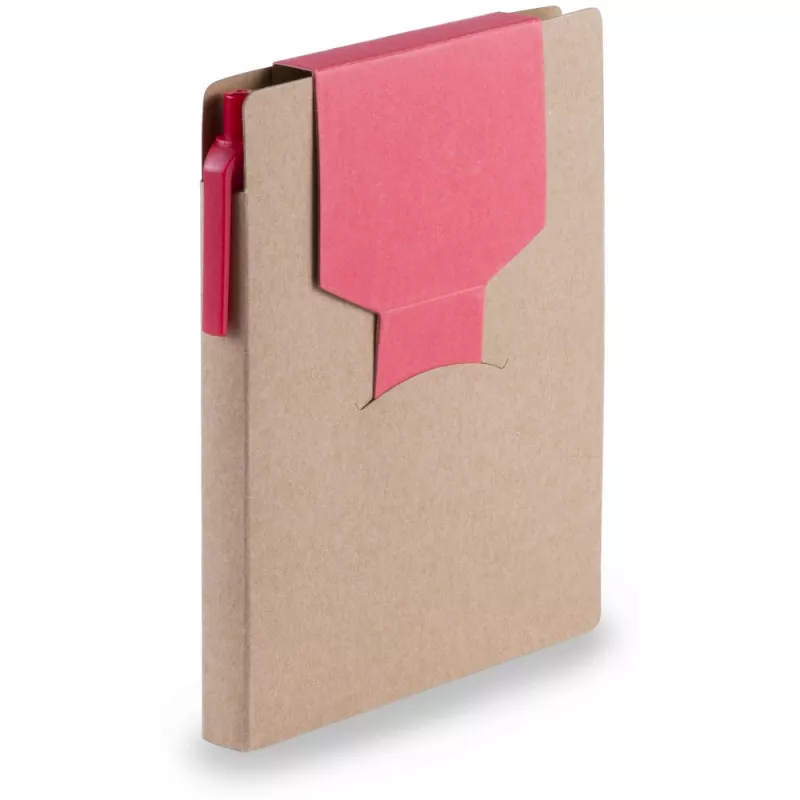 Zestaw do notatek, notatnik A6, karteczki samoprzylepne, długopis - czerwony (V2842-05)