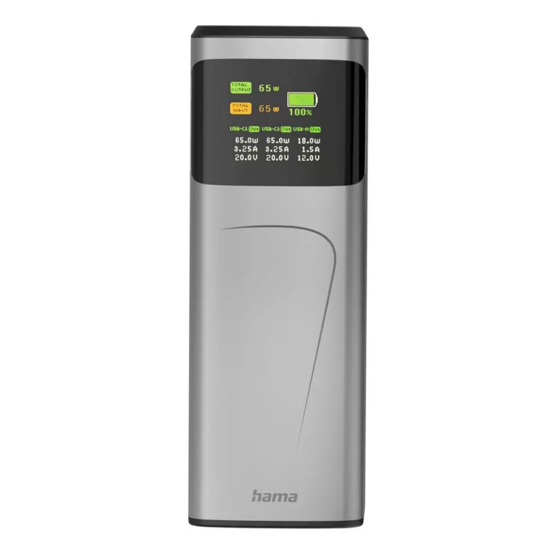 Power bank 20000 mAh Hama High Power 65W - grafitowy (VH028-15)