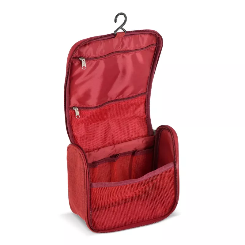 Torba podróżna na kosmetyki rPET 300D Kora - ciemnoczerwony (LT95396-N0020)