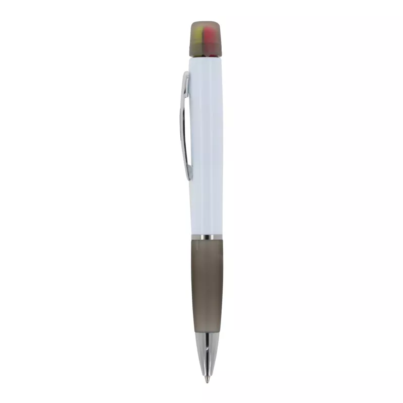 Długopis Hawaii z trójkolorowym zakreślaczem - biało / czarny (LT81253-N0102)