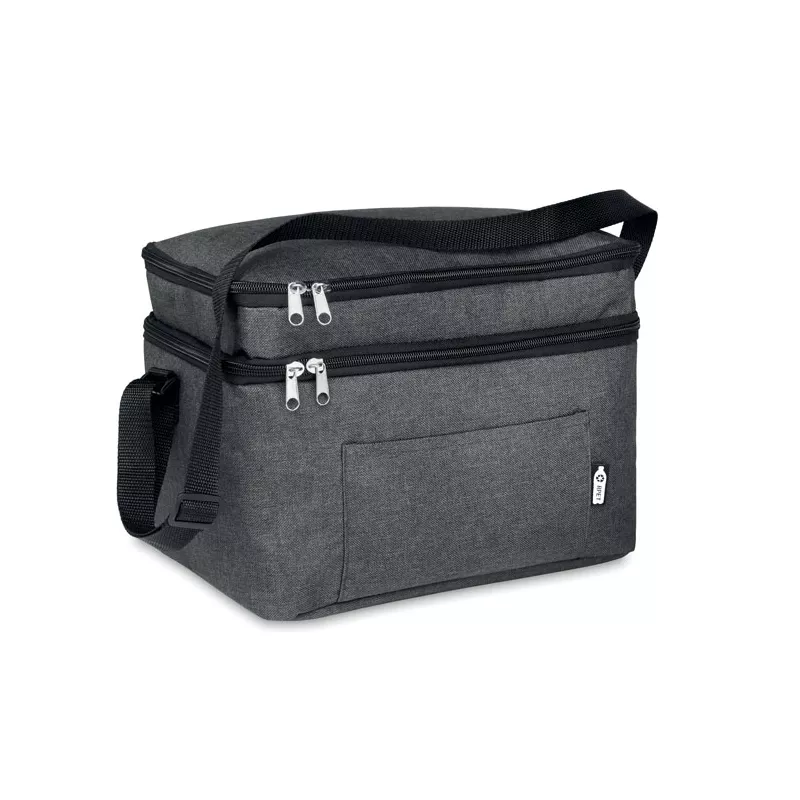 Torba termoizolacyjna z RPET 600D z 2 komorami ICECUBE - Czarny (MO9915-03)