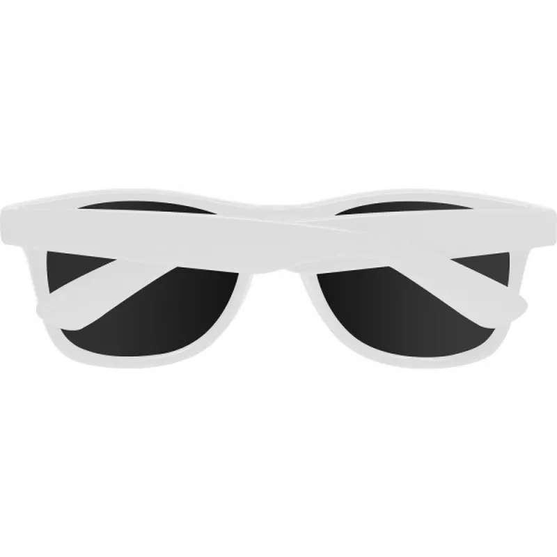 Białe okulary przeciwsłoneczne reklamowe z nadrukiem