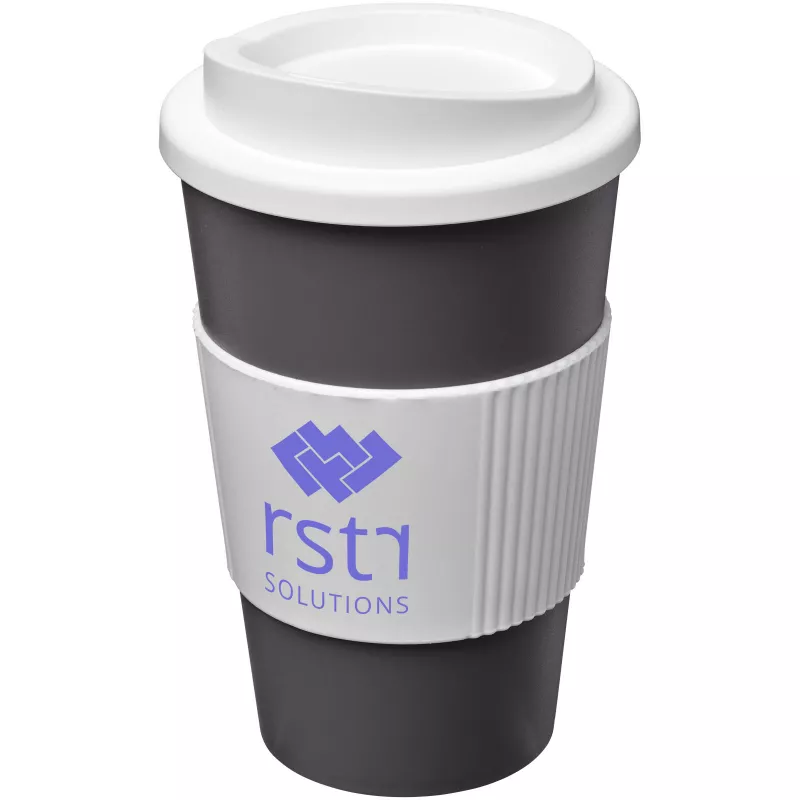 Kubek termiczny z serii Americano® o pojemności 350 ml z uchwytem - Biały-Srebrny (21000225)