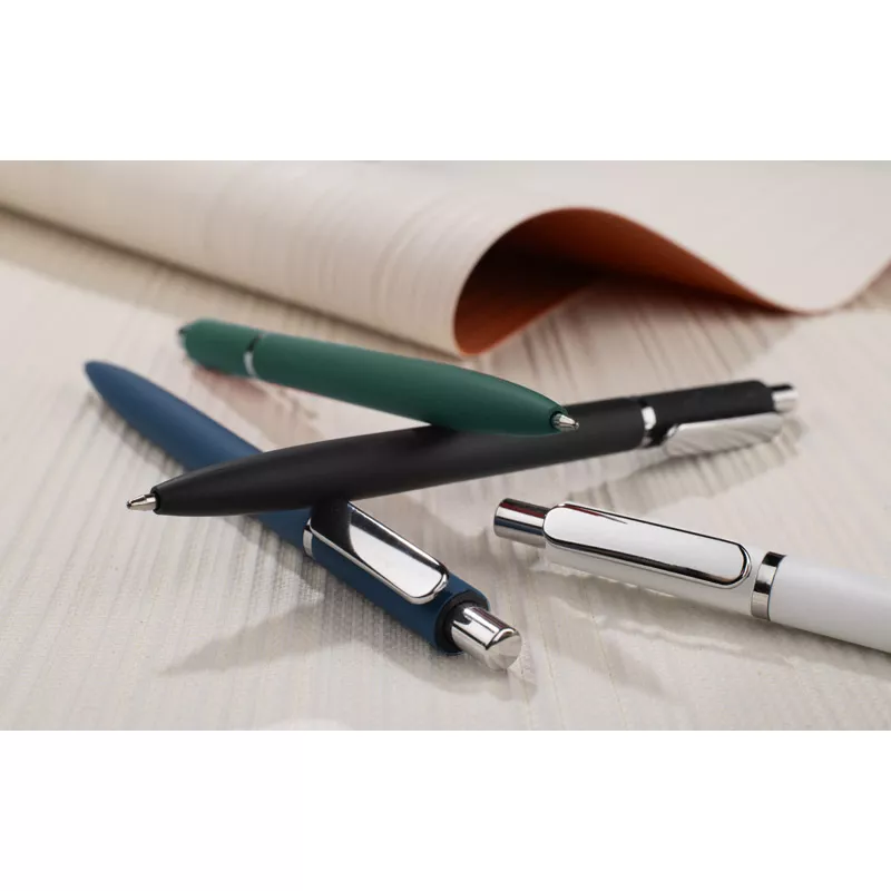 Długopis metalowy z powłoką typu soft touch ELMO - zielony (19084-05)