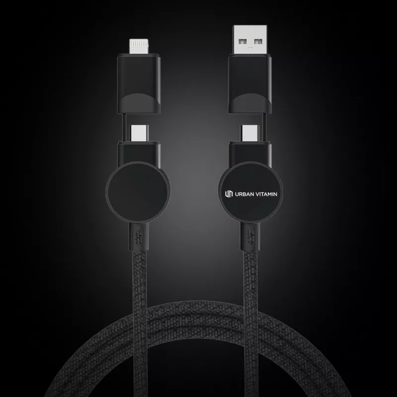 Kabel do ładowania 6 w 1 45W Urban Vitamin Oakland - czarny (P302.701)