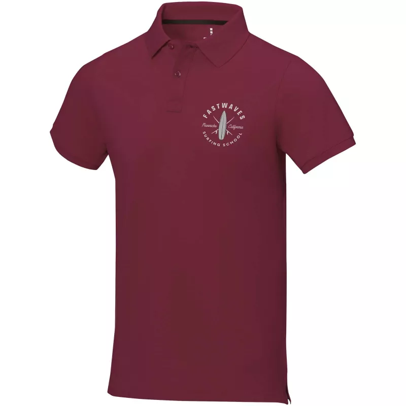 Męskie polo Calgary z krótkim rękawem - Bordo (38080-BURGUND)
