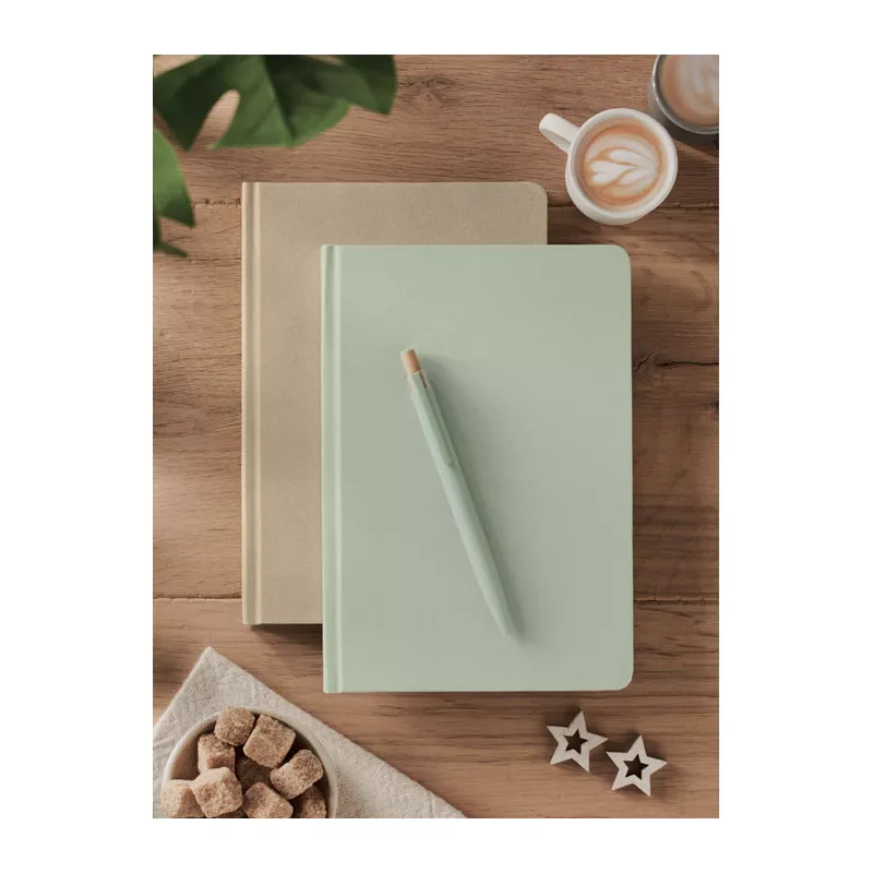Notes A5 z trzciny cukrowej 80 kartek w linię SUGAR - Miętowy Zielony (MO2695-77)