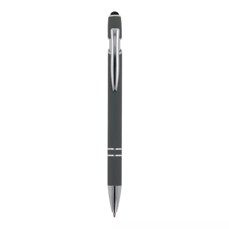 Długopis metalowy gumowany Paris - szary (LT87782-N0061)