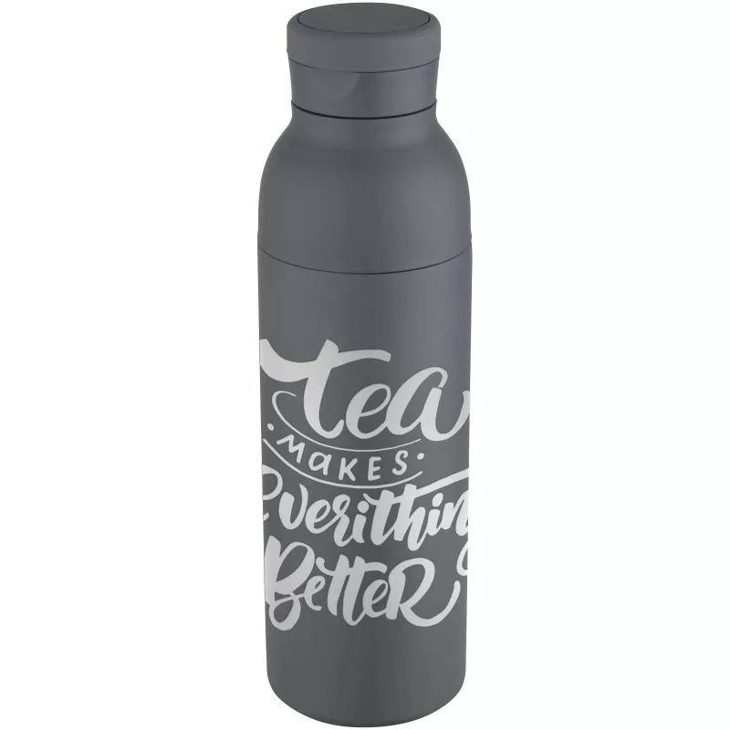 Illuminate butelka termiczna o pojemności 650 ml z podwójnymi ściankami, wykonana ze stali nierdzewnej z recyklingu z certyfikatem RCS. - Twilight Grey (10083883)