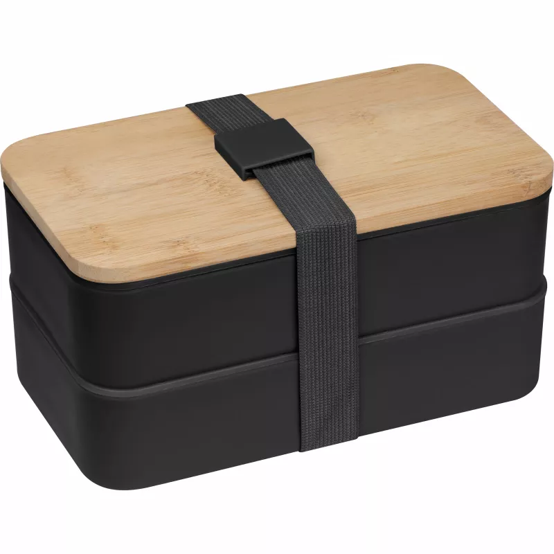 Pudełko na lunch z dwiema przegródkami - czarny (8253103)