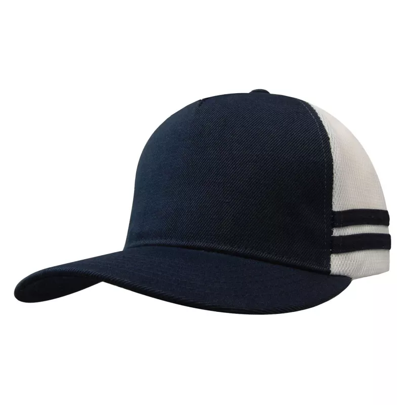 Czapka z daszkiem 5-panelowa typu trucker 250 g/m² #3995 - Granatowo-biało-granatowy (HW-3995-NAVY/WHITE/NAVY)