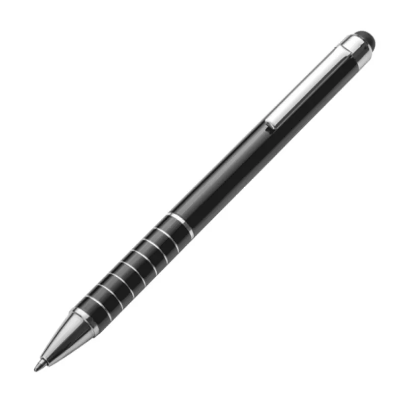 Długopis metalowy z końcówką do ekranów dotykowych - czarny (1041803)