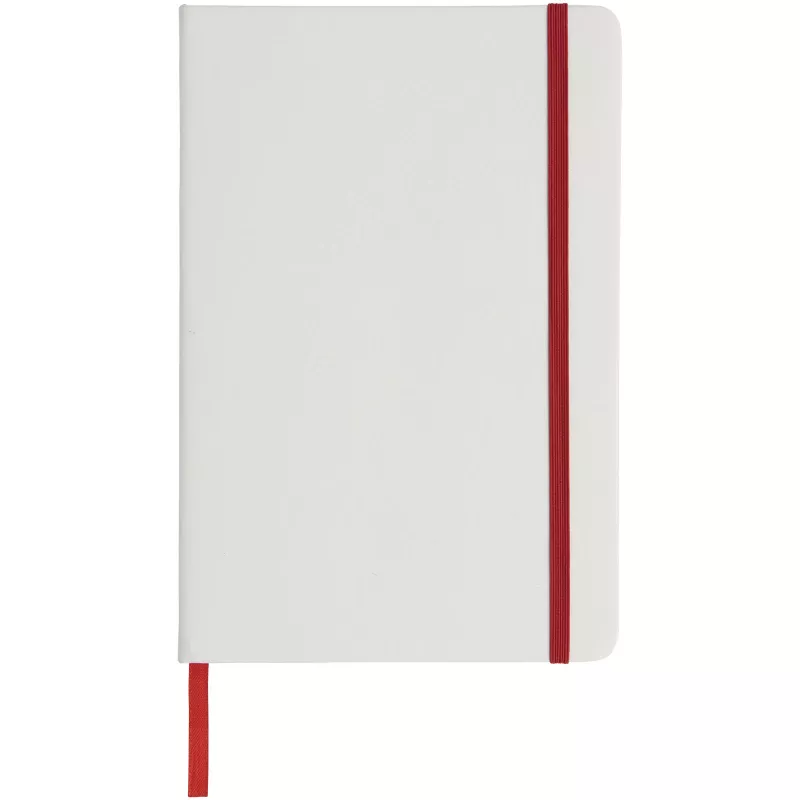 Biały notes A5 Spectrum z kolorowym paskiem - Biały-Czerwony (10713502)