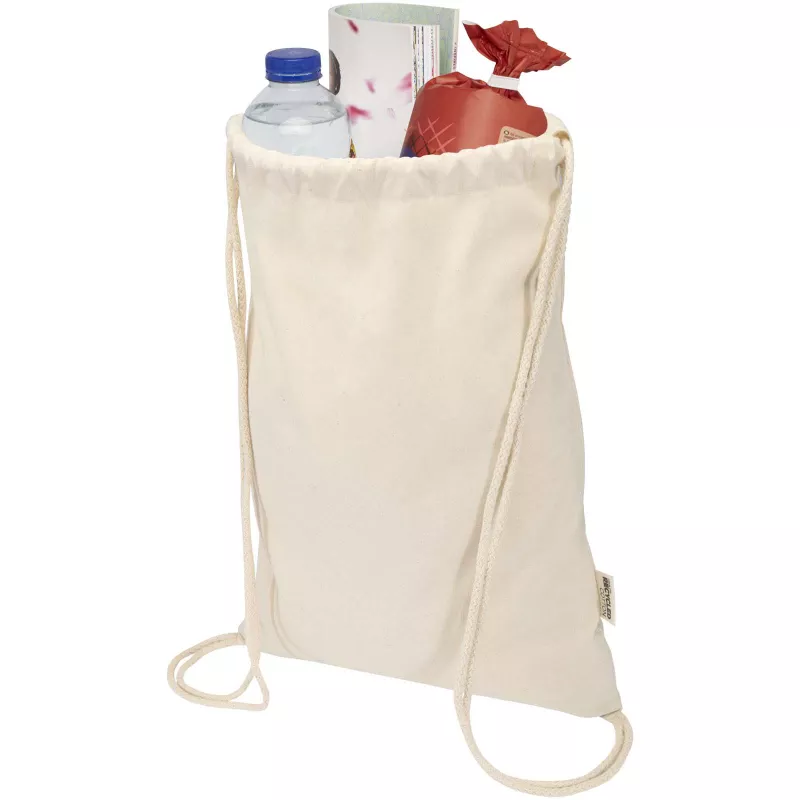 Peru Blend torba ściągana sznurkiem z materiału z recyklingu z certyfikatem GRS o gramaturze 180 g/m², 5 l - Piasek pustyni (12079106)