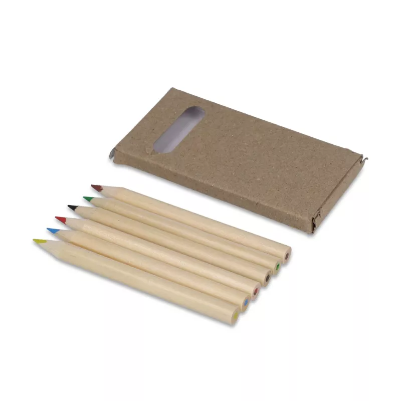 6 kredek do kolorowania w pudełku typu kraft - naturalny-t (LT91581-N0094)