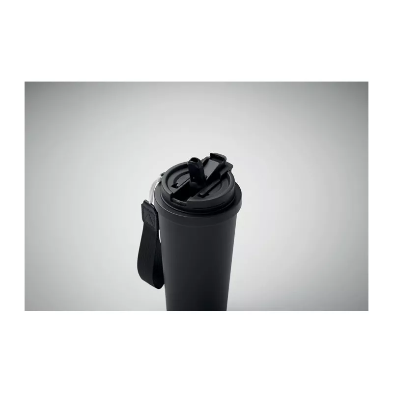 Kubek termiczny 2 w 1 ze stali 500 ml TOPAZ LARGE - Czarny (MO2662-03)