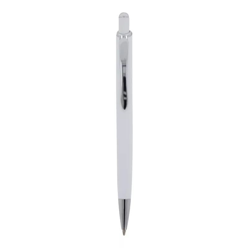 Długopis metalowy gumowany z touch penem Monaco - biały (LT87780-N0001)